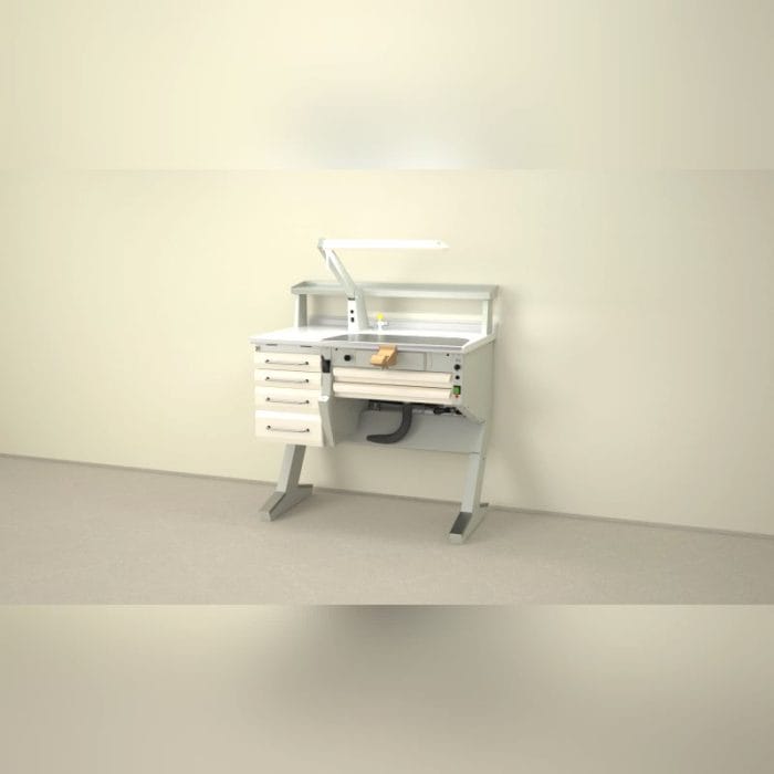 Dental Laboratory Workstation With Light